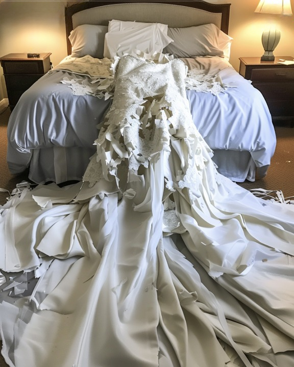 I Found My Daughter’s Wedding Dress Cut to Pieces with My Stepdaughter Standing Over It — I Thought She Was to Blame, but the Truth Left Me Speechless