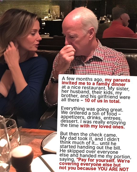 My Parents Covered Everyone’s Dinner but Made Me Pay for Mine — Their Excuse Was Insulting