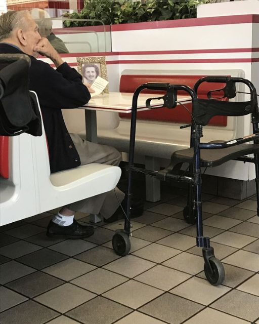 AITA for Asking My Grandpa to Stop Taking Up a Whole Diner Booth for “Dates” with My Late Grandma?