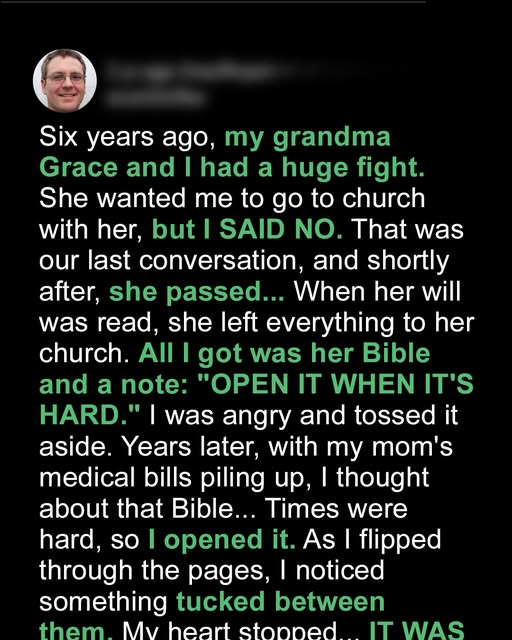 My Grandma Left Me Only a Bible — Until I Opened It and Broke Down in Tears
