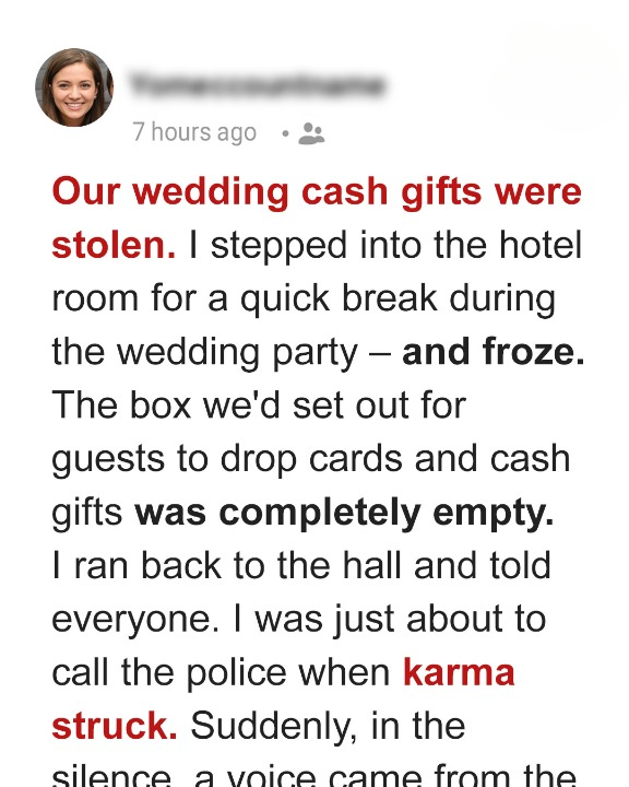 Our Wedding Cash Disappeared During the Ceremony — But the Thief Got What They Deserved Right Away.
