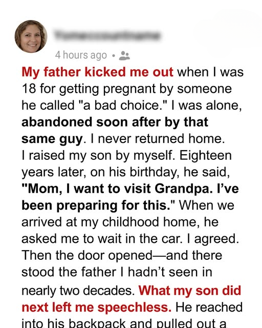 My father kicked me out when he discovered I was pregnant — 18 years later, my son showed up at his door.