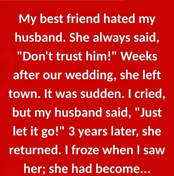 My Best Friend Couldn’t Stand My Husband — Now I Understand the Reason