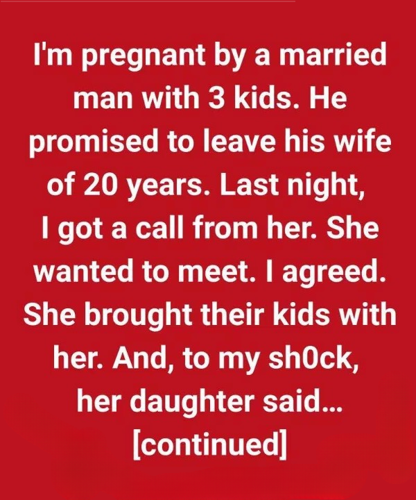 I am expecting three children from a married man.