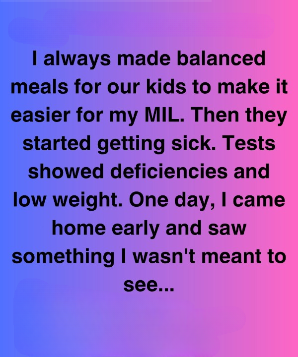 To make things easier for my mother, I always prepared balanced meals for our children.