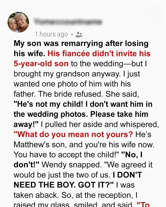 My New Daughter-in-Law Yelled, “He’s Not My Son!” and Excluded My Grandson from the Wedding Pictures — So I Revealed Her True Colors for Everyone to See