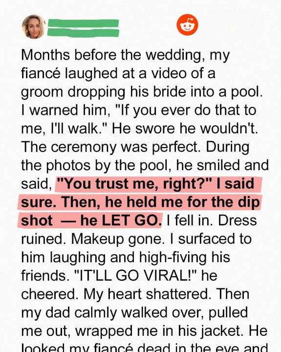 My Groom Shoved Me Into the Pool at Our Wedding Photoshoot – But My Dad’s Response Ended It All