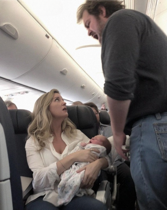 Man Ordered Me to Hide in the Plane Restroom with My Crying Baby – He Never Expected Who Would Take My Seat