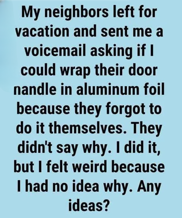 The Mystery Behind the Foil-Wrapped Door Handle