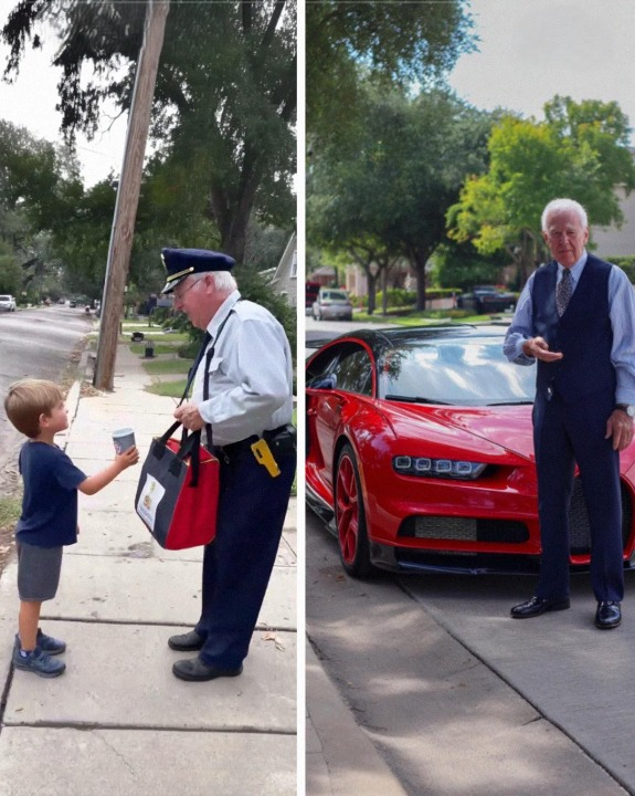 My 5-Year-Old Gave a Mailman a Glass of Water — The Very Next Day, a Red Bugatti Showed Up at His Preschool